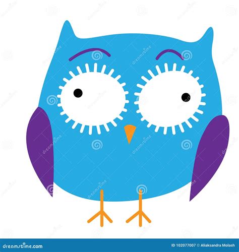 Crazy Funny Owl Hand Drawn Stock Vector Illustration Of Logo 102077007