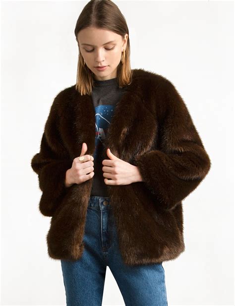 Faux Real Dark Brown Faux Fur Coat Brown Faux Fur Coat Fur Coat