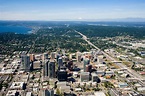 OverflightStock™ | Downtown Bellevue Washington USA Aerial Stock Photo
