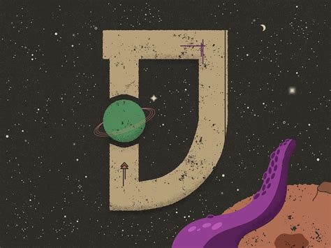 D For Deep Space 36 Days Of Type By Illustrobtion On Dribbble