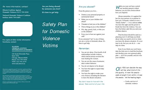 Domestic Violence Safety Plan Brochure Templates At