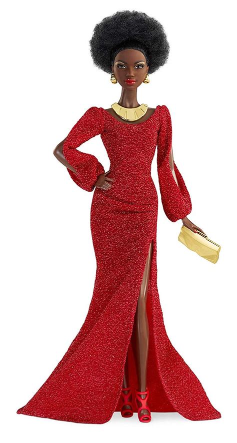 Amazonsmile Barbie Signature 40th Anniversary First Black Doll Approx 12 In Wearing Red Gown