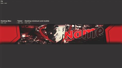 Youtube Channel Art Template 2560x1440