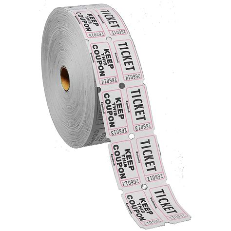 White Double Roll Raffle Tickets 2000ct Party City