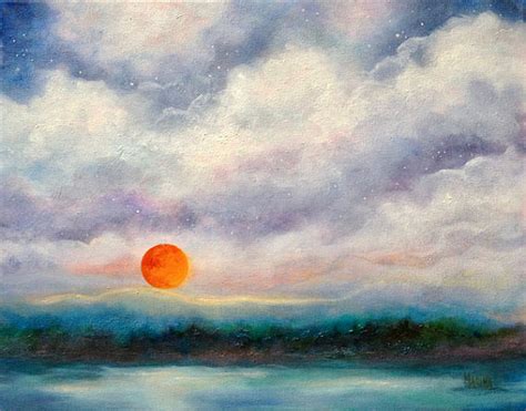 Marina Petro ~ Adventures In Daily Painting Moonrise Original