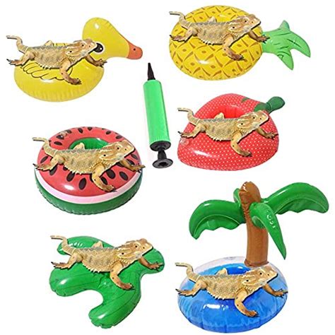 Yell 6 Pcs Bearded Dragon Lizard Bathe Float Bathtub Toy Bathtub