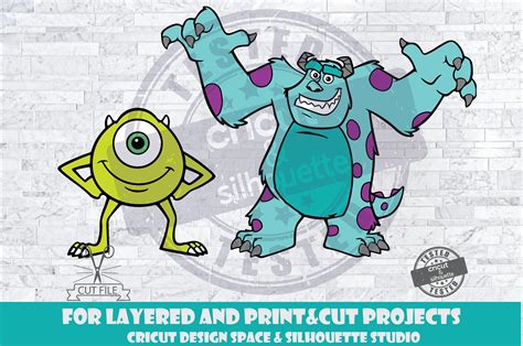 Monsters Inc SVG Mike And Sully SVG Design Files For Cricut Etsy UK
