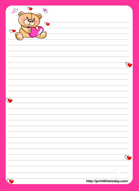 7 Best Images Of Printable Lined Paper With Design Free Printable