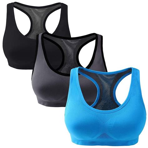Womens Seamless Racerback Sports Bra Support Yoga Breathable