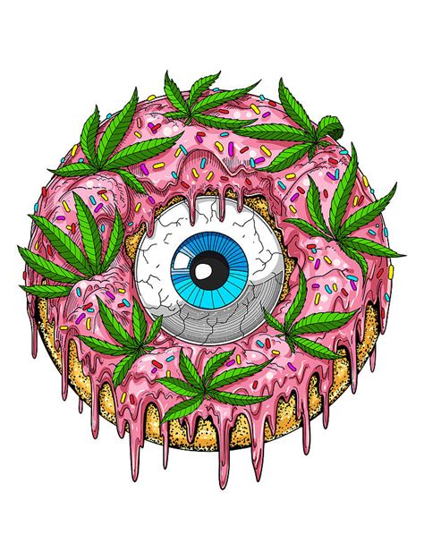 Psychedelic Weed Donut Digital Art By Nikolay Todorov Pixels