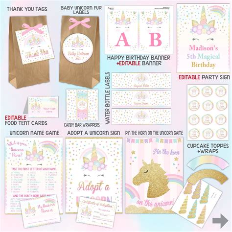 Unicorn Party Package Unicorn Birthday Party Magical Birthday Party