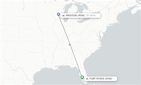Direct (non-stop) flights from Fort Myers to Madison - schedules