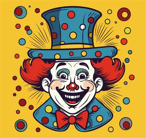 Cartoon Colorful Funny Clown From Circus Vector Stock Vector