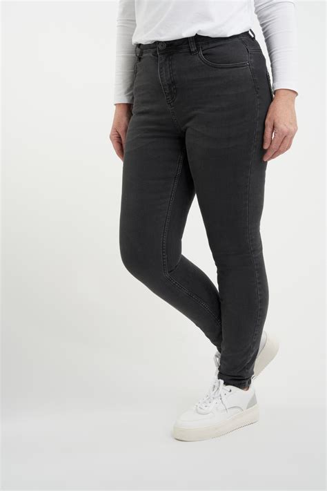 dames skinny leg high waist jeans cherry donker grijs bij ms mode®