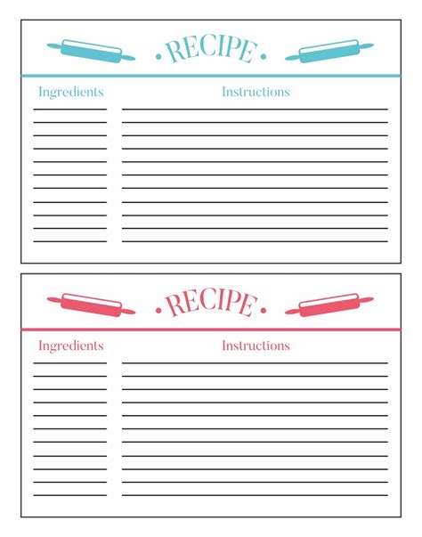 Free Printable Blank Recipe Cards Printable Form Templates And Letter