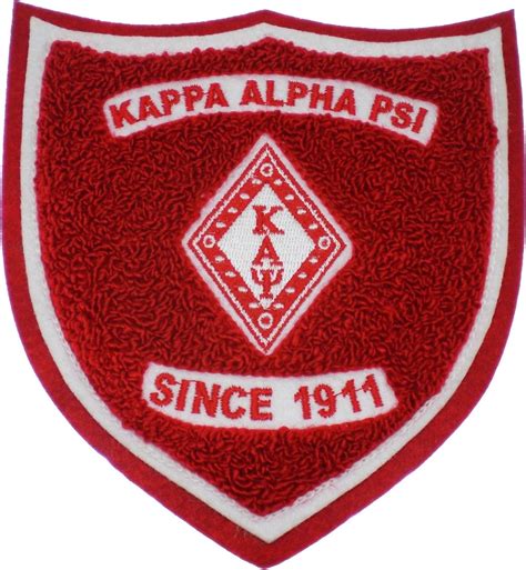 Kappa Alpha Psi Shield Chenille Sew On Patch 5 Red