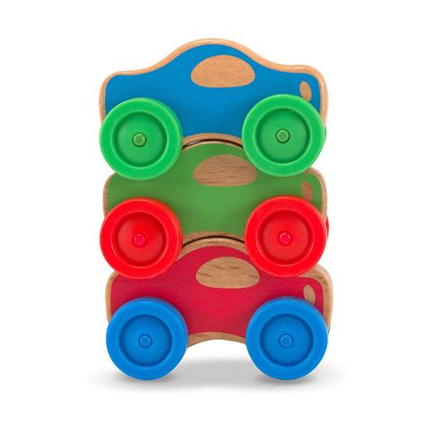 Melissa And Doug Stacking Cars Multicolor Wooden Baby Toys Baby Toys