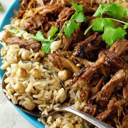 Middle Eastern Shredded Lamb With Chickpea Pilaf Rice Recipe