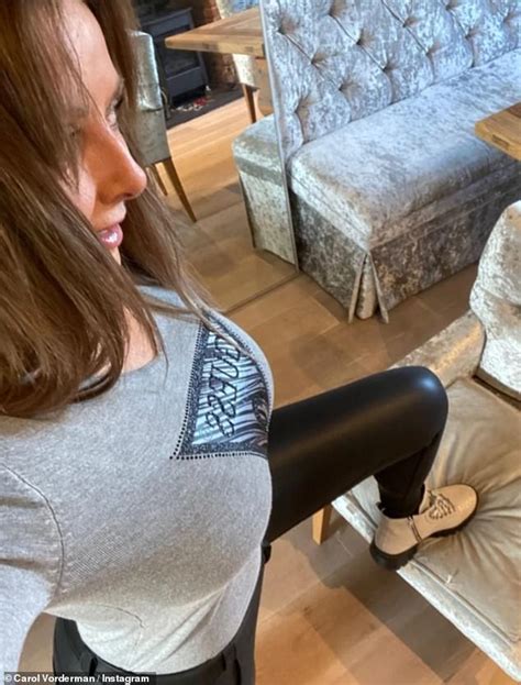 carol vorderman displays her hourglass curves in leather trousers hot lifestyle news