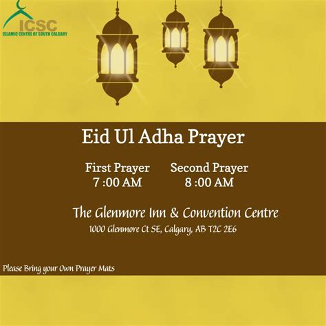 Eid Ul Adha Prayers 2022 Icsc Islamic Center Of South Calgary