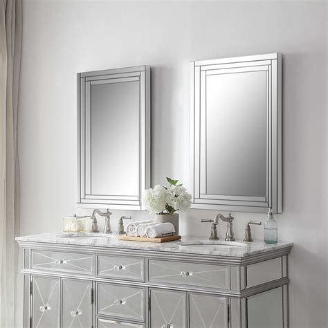 Dwba wall frameless rectangular bathroom vanity bedroom mirror. Uttermost Alanna Frameless Vanity Mirror