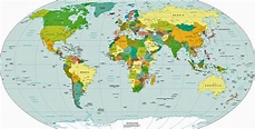 Political World Map / World Map - Continents, Countries and Territories ...