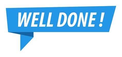Well Done Banner Speech Bubble Label Ribbon Template Vector Stock