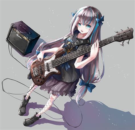Hd Wallpaper Anime Anime Girls Original Characters Bass Guitars
