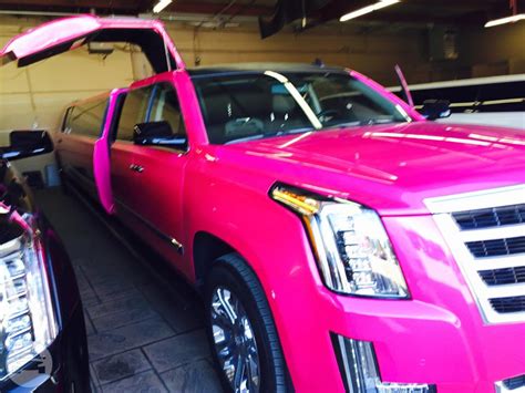 20 passenger pink cadillac escalade gullwing sunset luxury limousines online reservation