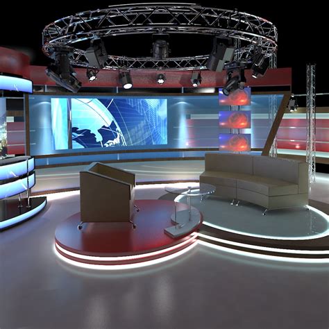 3d Virtual Tv Studio Chat Set 1 Tv Set Design Studio 3d Model