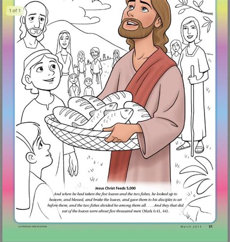 jesus feeds five thousand coloring page ~ coloring pages world