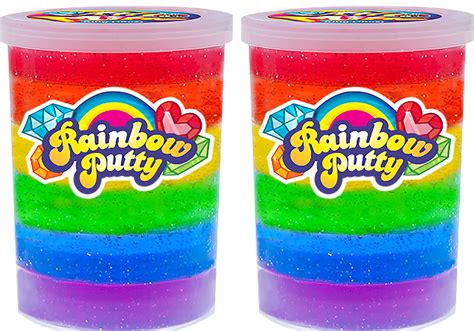 Buy Ja Ru Mega 1lb Rainbow Putty Slime Kit Neon Glitter Colors 2 Units