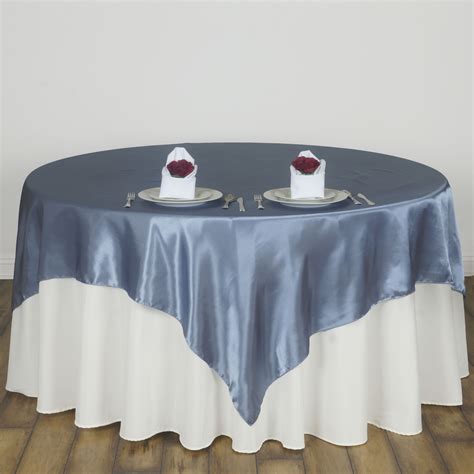 72x72 Square Satin Table Overlays Wedding Party Linens For 6 Feet