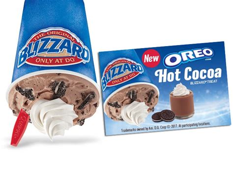 Oreo Hot Cocoa Is Dairy Queens Blizzard Of The Month For December 2017