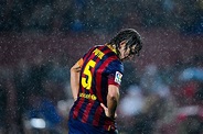 BARCELONA, SPAIN - JANUARY 29: Carles Puyol of FC Barcelona looks ...