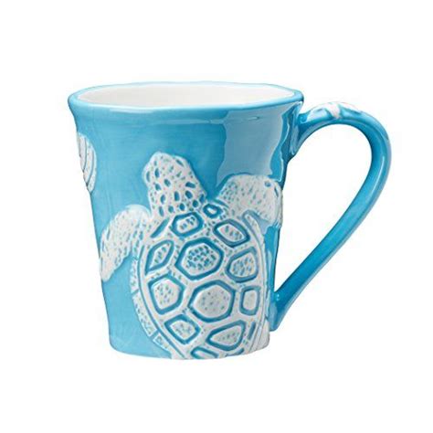 Amici Coastal Bright Collection Coffee Mug Aqua Set Of 4 Mugs