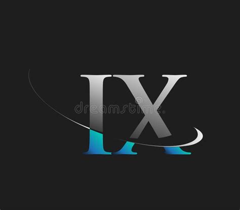 Ix Initial Logo Company Name Colored Blue And White Swoosh Design Isolated On Dark Background