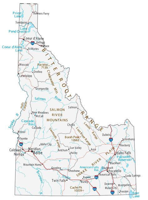 Printable Map Of Idaho Printable Map Of The United States