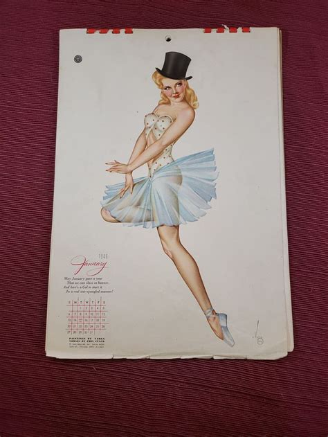 Vintage 1946 Original And Complete Varga Pin Up Girls Paper Calendar
