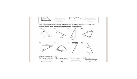 worksheet 1 30 60 90 triangles