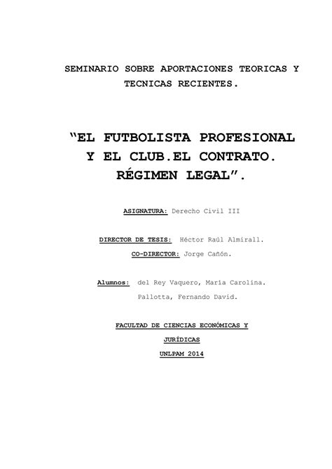 Jugadores Profesionales Seminario Sobre Aportaciones Teoricas Y