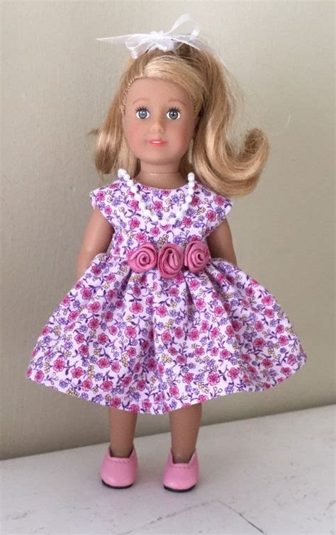 6 Mini Doll Clothes Floral Print Dress With Faux Etsy Girl Doll