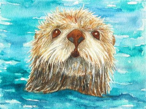 Otterly Cute Iii Nina Major Watercolor Art And Silk Painting