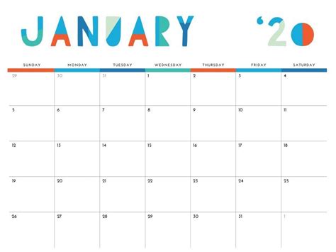 Cute January 2020 Calendar School Calendar Calendar Wallpaper