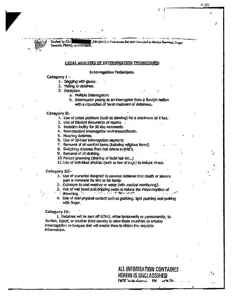 Us Torture Guantanamo Interrogation Techniques Fbi 2002