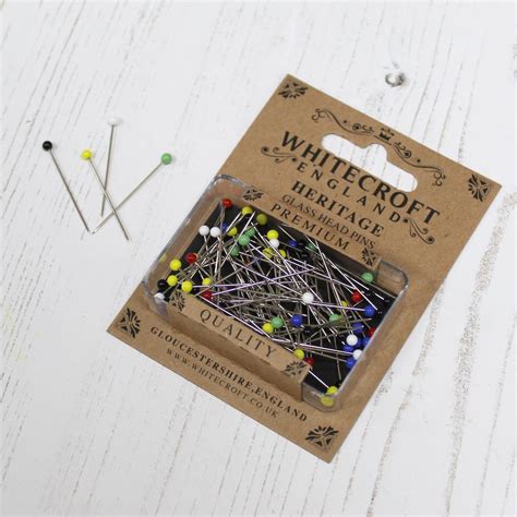 Whitecroft Heritage Glass Head Pins Assorted Colours Etsy