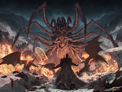 J R R Tolkien Melkor Fan Art 1080p Morgoth Ungoliant Demon