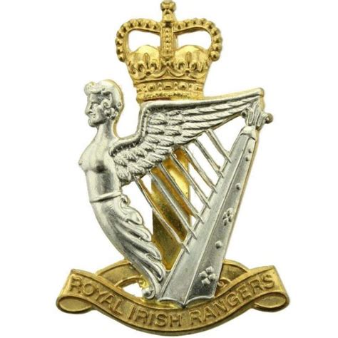 Royal Irish Rangers Regiment Cap Badge Queens Crown