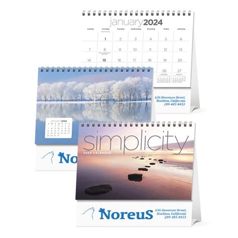 Custom Imprinted Simplicity Large Desk Calendars