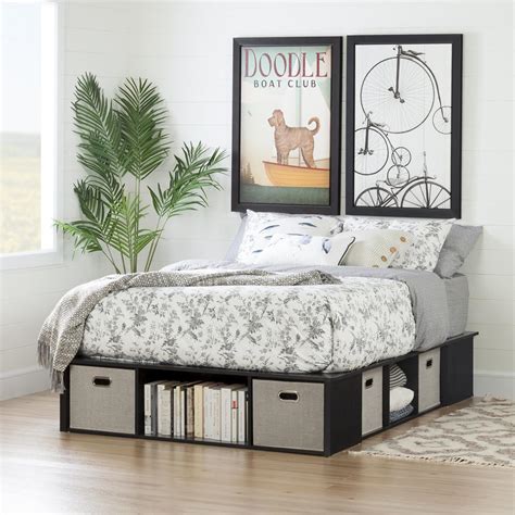 If you're in the market for a new bed, it can be hard to find one that fits your room and sleeping habits. South Shore Flexible Black Oak Full-Size Storage Bed-10487 ...
